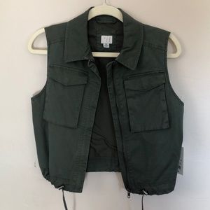 Olive green cotton vest